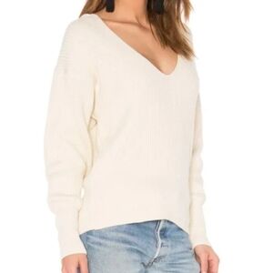 FREE PEOPLE Allure Pullover Ribbed Knit Oversized Sweater Ivory Size Med